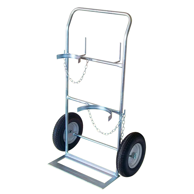 "NZ Made 200kg Heavy Duty Double Gas Bottle Hand Truck for G sized cylinders."