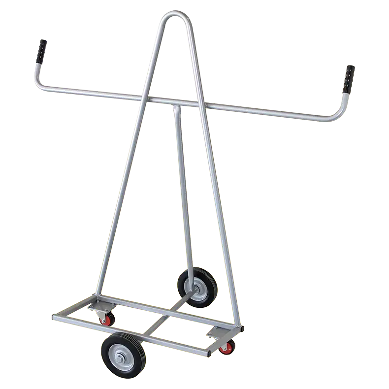 BT107 builders trolley carrying timber and sheet materials on a construction site or warehouse floor.
