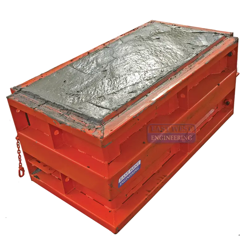 CWM Concrete Moulds with ferrule provision and enamel finish, used for making retaining wall and anchor blocks