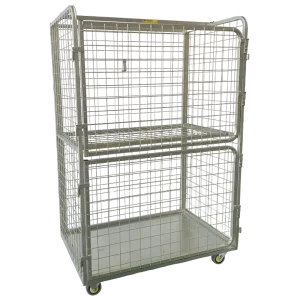 LC123H Wire Mesh Laundry Cage Trolley with Hinged Side Gate