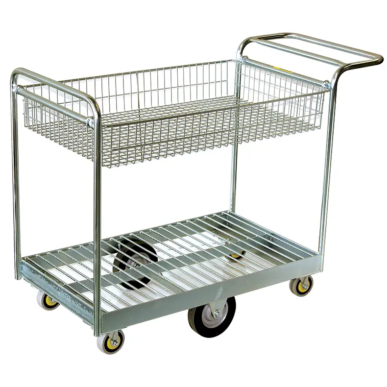 MTT5 basket stock trolley with multi-tier wire baskets for efficient retail order picking.
