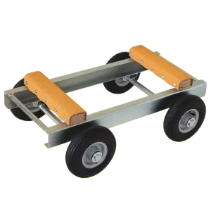 PT305 Heavy-Duty Piano Trolley/Dolly with large pneumatic (air-filled) wheels, designed to safely transport pianos and heavy furniture over rough or uneven surfaces.