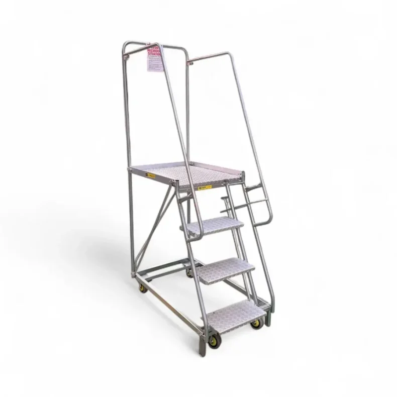 NZ made 4-step order picking ladder for warehouse and aisle picking – durable industrial access ladder