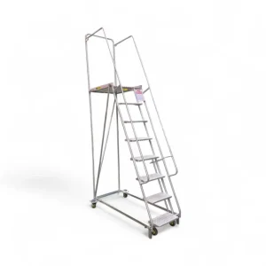 7-Step order picking ladder for warehousing and narrow isles.
