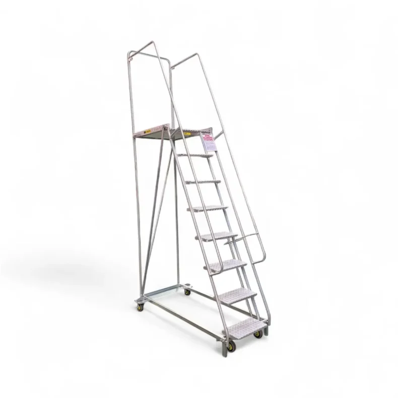 7-Step order picking ladder for warehousing and narrow isles.