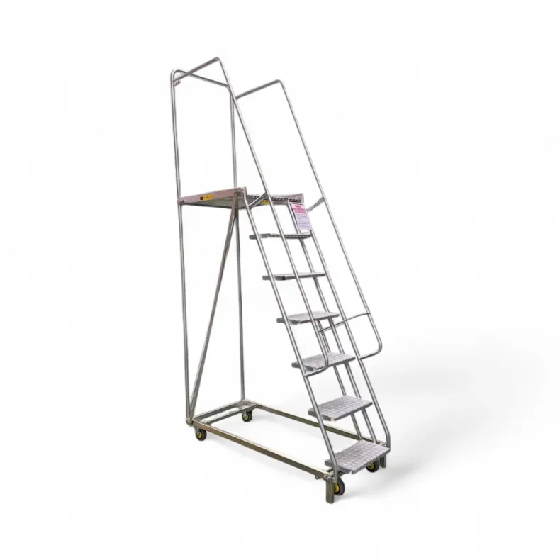 7-Step order picking ladder for warehousing and narrow isles.