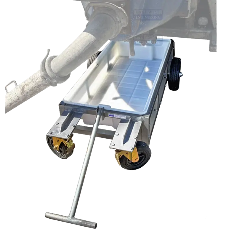 Heavy-duty ACT120 low profile waste cart with 120L removable tub, ideal for concrete pump washout