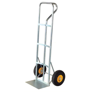 "NZ Made 150kg Gooseneck Series hand truck with plastic centered wheels, ideal for heavy-duty lifting"