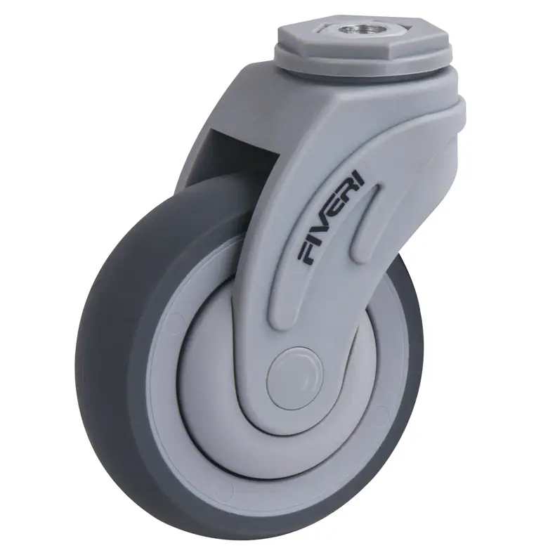 Medium Duty Bolt Hole Swivel Caster 100mm for Hospital Trolleys FMJQ100-H