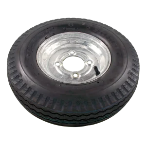 MW300_4-STUD-WHEEL - Swinnock Industries MW300 155 x 12 road wheel assembly, 8-ply rated with 4-stud steel rim for NZ trailers.