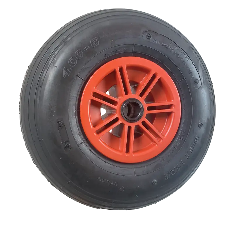 PW150NA 150mm Wheel with Plastic Rim, 400 x 6 Tyre, and Nylon Plain Bore