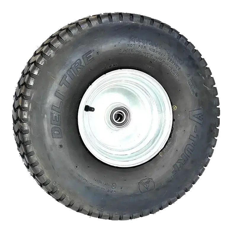 RWY200 complete wheel assembly with 20x10x8 tyre and 200mm steel rim for NZ trailers.