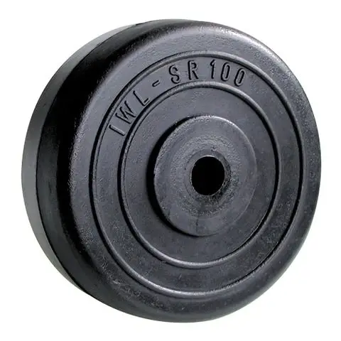 SR100 100mm Solid Rubber Wheel with Black Nylon Centre, 150kg load capacity industrial wheel with plain bore