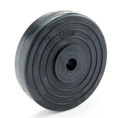 SR150 150mm Solid Rubber Wheel with Black Nylon Centre, 200kg load capacity industrial wheel with plain bore