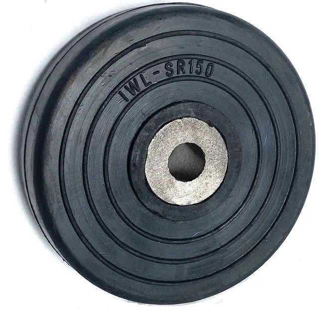 50mm solid black rubber wheel SSR150, metal hub shock-absorbing industrial wheel for warehouse and factory use