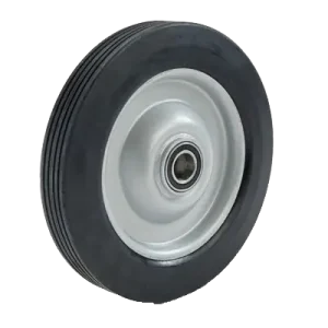 250mm rubber tyre wheel WHSB250, high-capacity steel hub wheel with maintenance-free sealed bearing