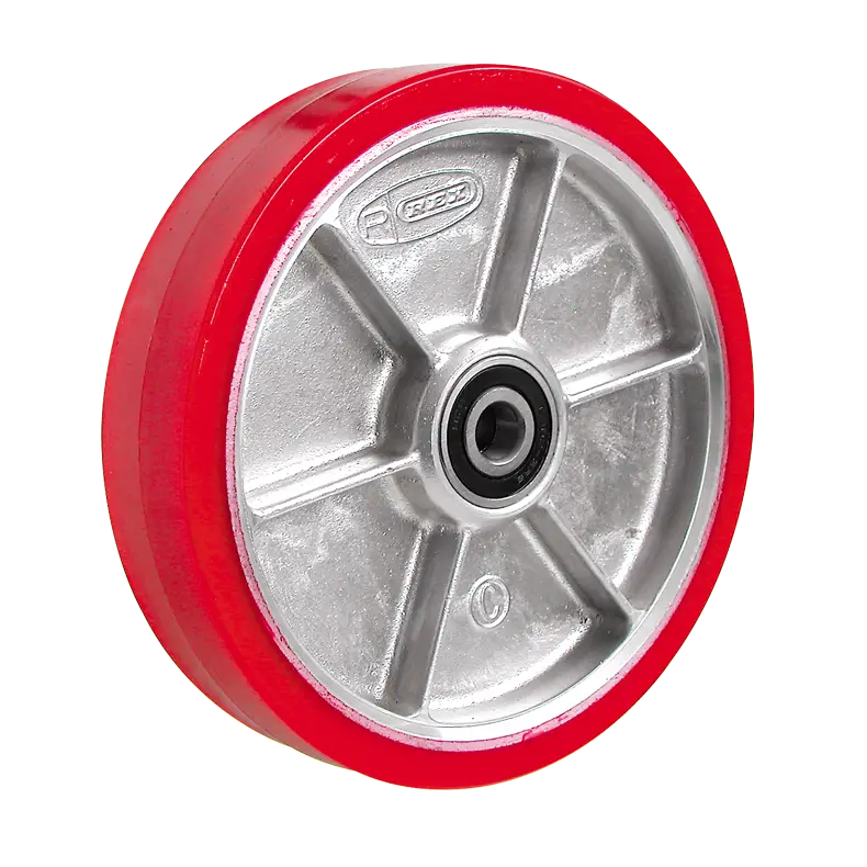 AL150RT 150mm Rexthane wheel with aluminium core and 15mm bearings for NZ industry.