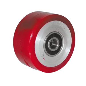 AL75RT 75mm Rexthane wheel with aluminium core and 12mm bearings for NZ medical gear.