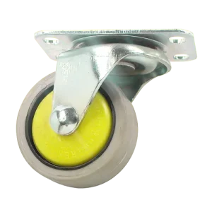 CBPTPR - Swinnock Industries Swivel industrial wheel with top plate, featuring a non-marking thermoplastic rubber tread