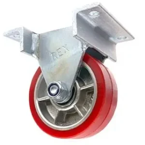 100mm Rexthane Wheel Fixed Plate Castor 450kg - CHDF100RT