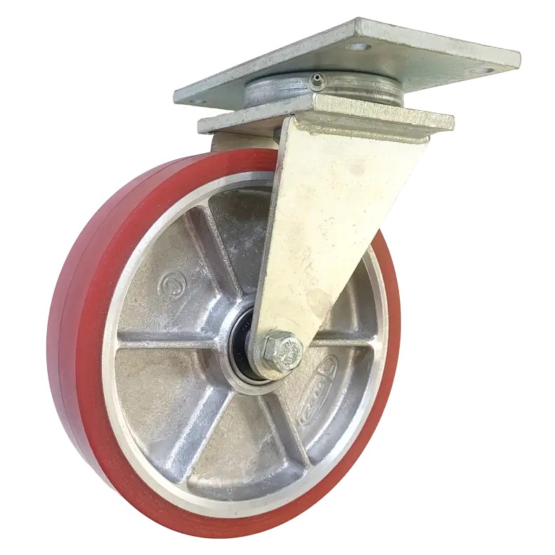CHDS200RT Swivel Plate Castor with a 200mm Rexthane wheel, designed for a 700kg load capacity.
