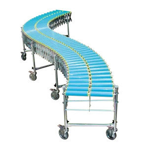 Extendaflex Roller Conveyor 355mm Wide 2 Rollers Per Shaft 5 Legs – EXTR355