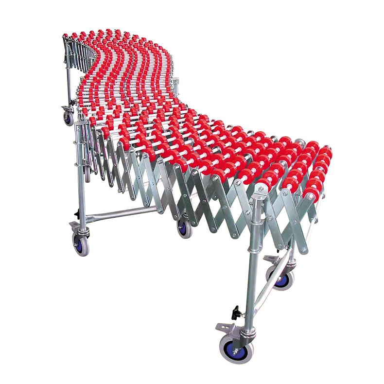 EXTS609_SkateWheel - Swinnock Industries EXTS609 Extendaflex 609mm wide skate conveyor, expandable mobile gravity track.