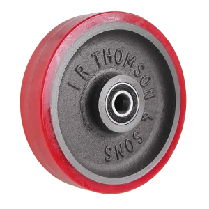 IRT150RTBB 150mm Rexthane wheel with cast iron core and 17mm ball bearings for NZ industry.