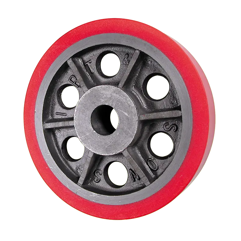 IRT250RTPB 250mm Rexthane wheel with cast iron core and 25.4mm bore for NZ industrial use.