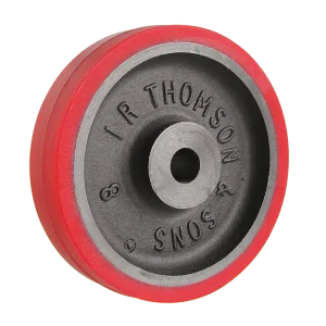 IRT75RTPB 75mm Rexthane wheel with cast iron core and 12.7mm bore for NZ industrial gear.