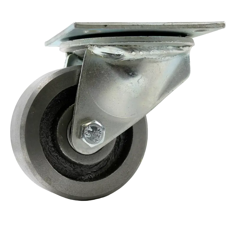 100mm Cast Iron Swivel Plate castor (MHDS100I) for heavy-duty applications, rated for a 350kg load.