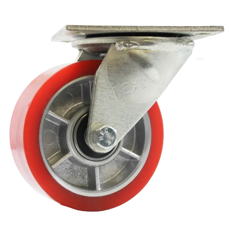 MHDS125RT Swivel Plate Castor with a 125mm Rexthane wheel, designed for a 380kg load capacity.