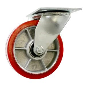 MHDS150RT Swivel Plate Castor with a 150mm Rexthane wheel, designed for a 420kg load capacity.