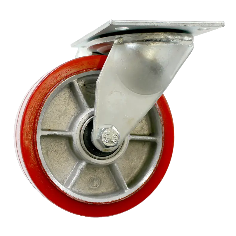 MHDS150RT Swivel Plate Castor with a 150mm Rexthane wheel, designed for a 420kg load capacity.