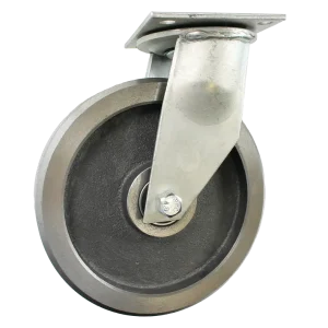 200mm Cast Iron Swivel Plate Castor (MHDS200I) for heavy-duty use, rated for a 475kg load capacity.