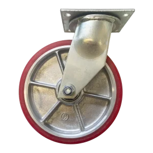 Industrial Swivel Plate MHDS200RT Castor for versatile material handling, featuring a large 200mm Rexthane wheel and rated for 450kg loads.