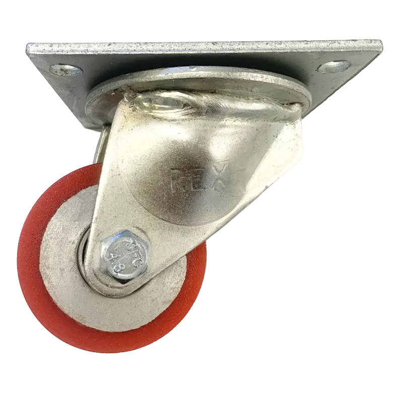 MHDS75RT Swivel Plate Castor with a 75mm Rexthane wheel, designed for a 250kg load capacity.