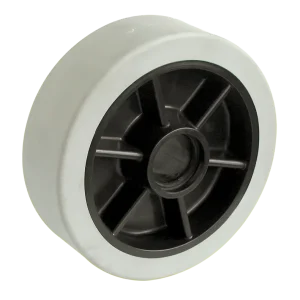 Grey 50mm TPR thermoplastic rubber wheel, model TPR50, featuring a non-marking tread for floor protection and quiet movement.