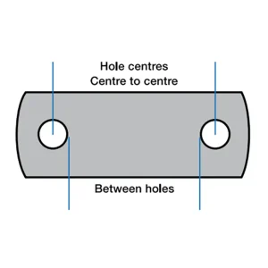 2 Hole Plate | 110 x 40 x 10mm With 73mm Hole Centres - TP3771.060G
