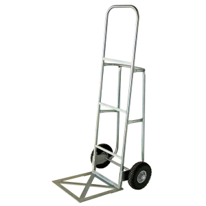 "NZ Made 200kg Bread Crate Hand Truck with steel center wheels."