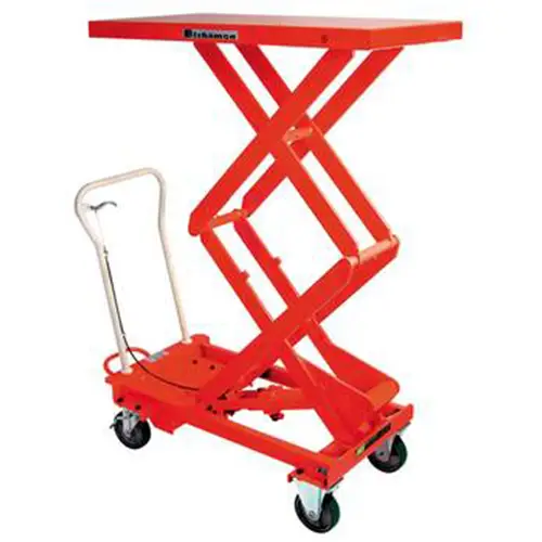 Double-scissor mechanism on the Bishamon BX30S extended to its maximum 1580mm height.