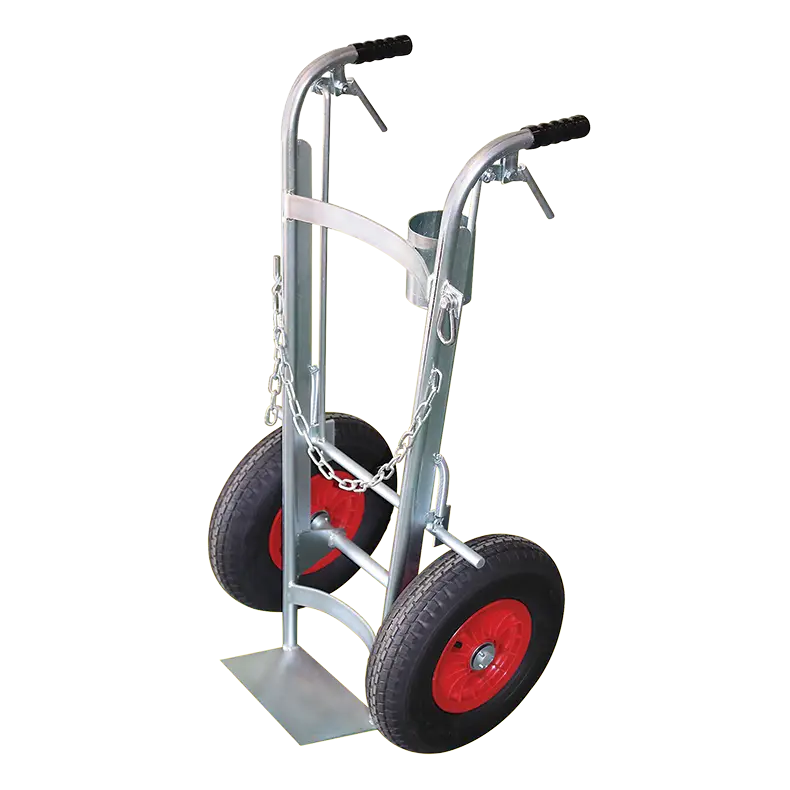NZ Made 200kg LPG bottle hand truck with foot brakes.