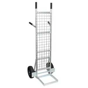 "NZ Made 200kg Milk Crate Double Handle Truck with plastic centre wheels."