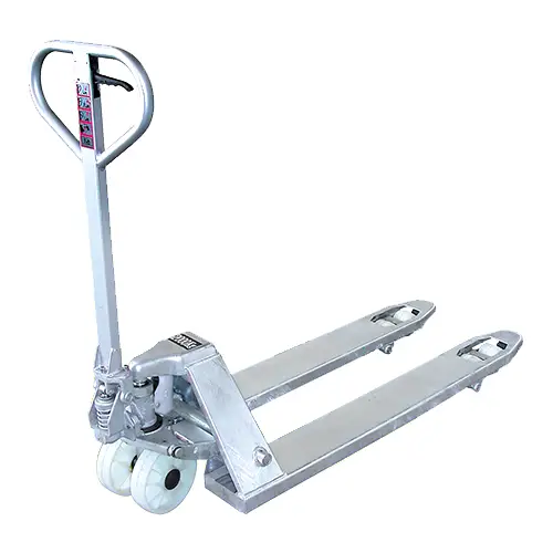NGH20 2000kg galvanised pallet truck, 1150mm x 520mm, for rust-resistant material handling.