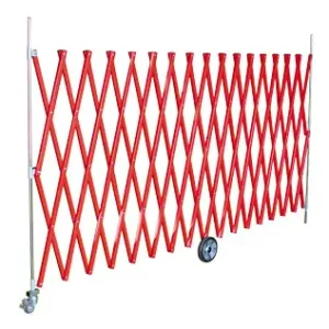 EXPAND10 1.0-meter high red expandable safety barrier, shown fully extended.