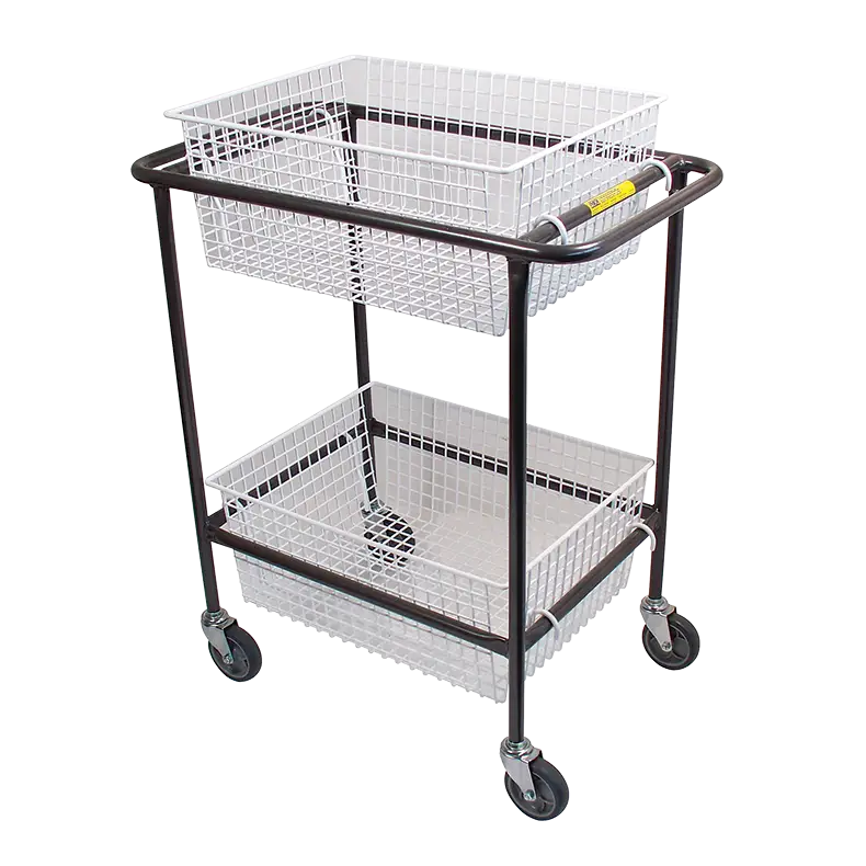 Compact BCT1 basket cart, 740mm long x 840mm high x 460mm wide, for narrow-aisle stock picking.