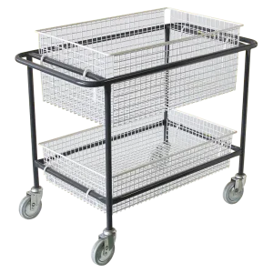 Ergonomic 940mm high handle on the BCT2 industrial cart frame for comfortable all-day manoeuvring.