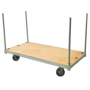 BFT1000P Adjustable Heavy-Duty Trolley, 1600mm x 800mm, 1000kg capacity, features a large platform deck for industrial use.