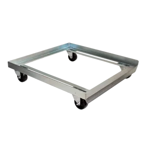 DDSQ square drum dolly, heavy-duty 4-wheel mobile base for 200L industrial drums.