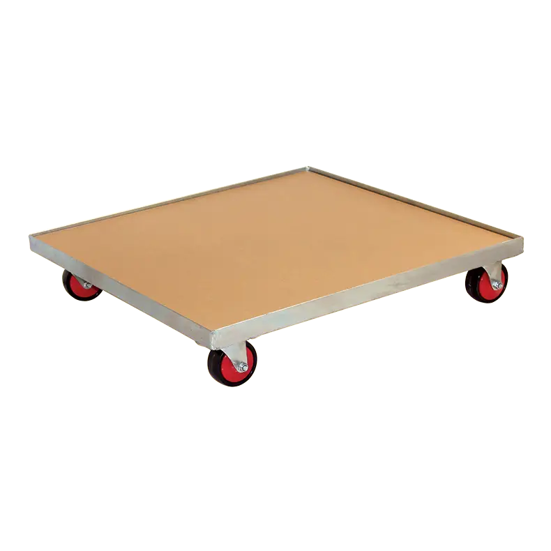DR66 zinc-plated drum dolly, heavy-duty mobile base for 200L steel drums.